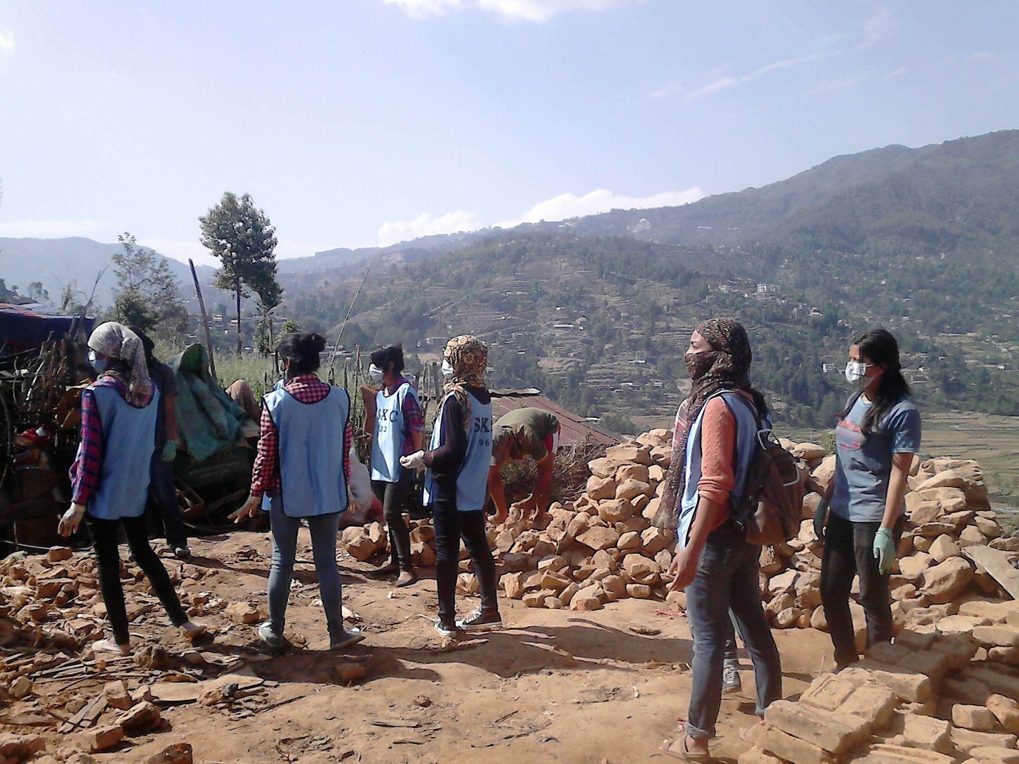 Nepal Xavier workers in mountains